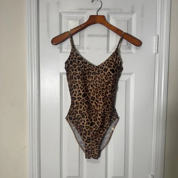 Summersalt Women's Size 4 Leopard Print One Piece Swimsuit Adjustable Straps - Picture 2 of 8